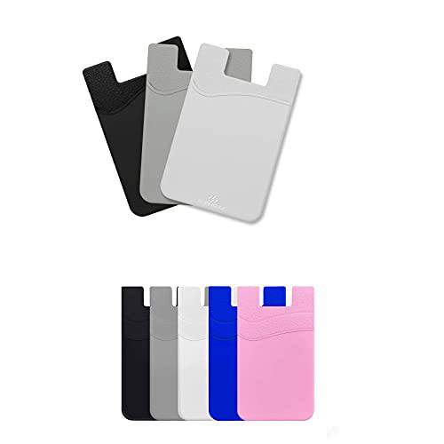 SHANSHUI 폰 카드 홀더, 폰 지갑 부착형, 스티커 명함카드, 비즈니스 카드 홀더 포켓 호환가능한 아이폰 11 프로, 삼성 갤럭시 S10 and Most 스마트폰