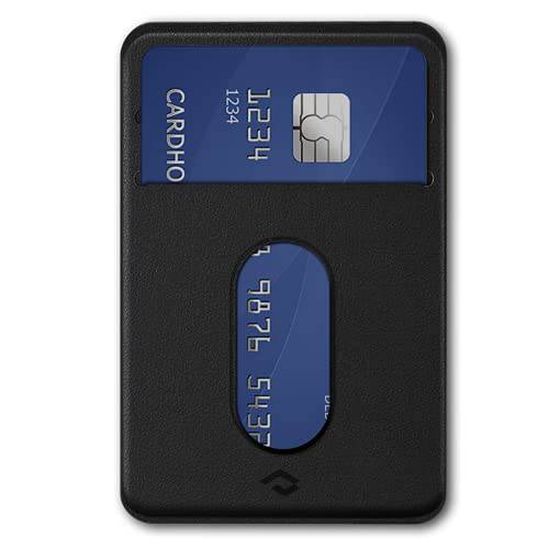PITAKA 폰 카드 홀더 [MagEZ 카드 슬리브 3.0] 부착형, 스티커 지갑 신용 or 명함, 호환가능한 MagSafe, MagEZ 케이스 아이폰 13/ 12, and MagEZ 케이스 2  아이패드 - PU 가죽, 블랙