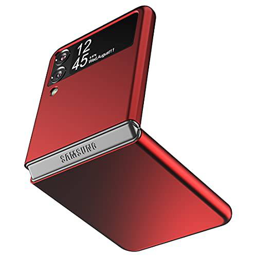 Cresee 케이스 삼성 갤럭시 Z 플립 3 5G 2021,  슬림핏 매트 PC 커버 폰 케이스 갤럭시 Z Flip3 - 레드