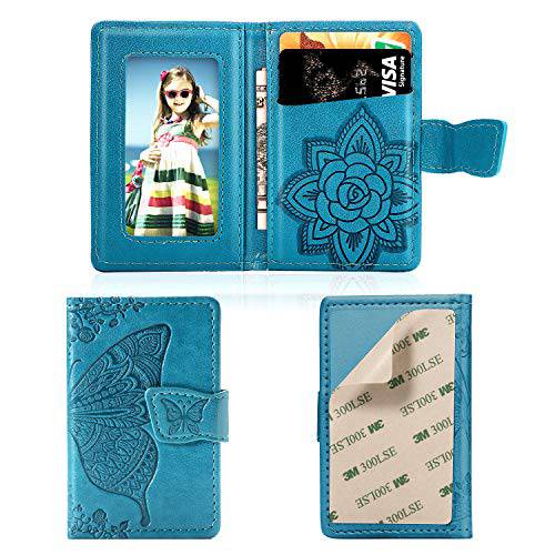 Cmeka 휴대폰, 스마트폰 지갑, 신용 카드 홀더 후면 of 폰 포켓 3M 접착 스티커 카드 파우치 슬리브 아이폰/ 삼성 갤럭시/ 소니/ 안드로이드 and Most 스마트폰 (Sky Blue-Butterfly)