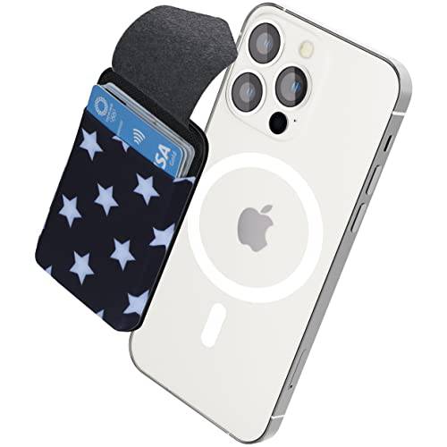 MAGKOTA 신축성 천 MagSafe 지갑 용이하게 홀드 5 카드, 호환가능한  아이폰 13&  아이폰 12 시리즈, 탈착식 자석 카드 홀더 is an 우수한 MagSafe 악세사리 (BigStar)