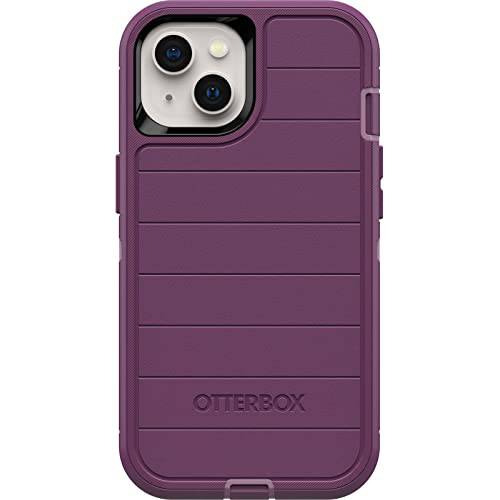OtterBox 디펜더 시리즈 러그드 케이스 아이폰 13 (Not 미니/ 프로/ 프로 맥스) 케이스 Only - Non-Retail 포장, 패키징 - 해피 퍼플 - 미생물 디펜스