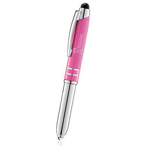 유방 Cancer Awareness Pens,펜 3 in1 스타일러스+ 메탈 Ballpoint 펜+ LED Flashlight-Compatible with Most 폰 and 터치 스크린 디바이스, Awareness