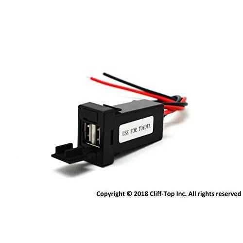 Cliff-Top Switch Plant USB Chargers, 호환가능한 with Toyota - with Built-in 퓨즈 26cm Wiring 5V 4.2Amp 듀얼 USB 파워 소켓