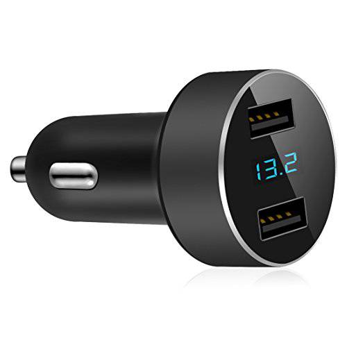 듀얼 USB 차량용 충전, 담배 더밝게 전압,볼트 Meter, 호환가능한 for 애플 아이폰, 아이패드, 삼성 갤럭시, LG, 구글 넥서스, Other USB 충전 디바이스, 블랙