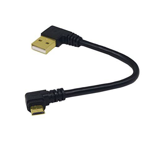 SinLoon 미니 USB 케이블 90 도 직각 금도금 5 핀 미니 USB Male 케이블 to USB 2.0 동기화 Data 충전 케이블, SinLoon Hi-Speed 케이블 (블랙 6 Inch)