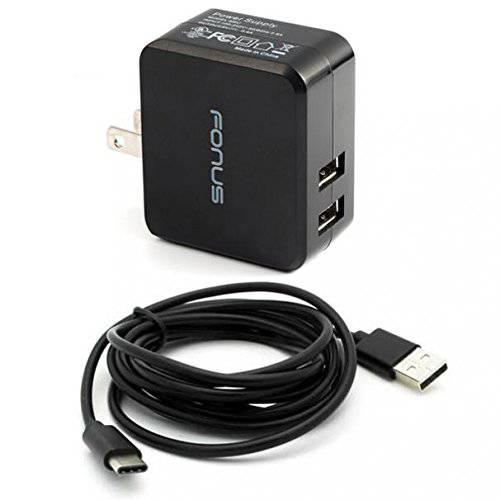17W 3.4Amp 2-Port 고속 USB 가정 충전 6ft 롱 Type-C 케이블 벽면 AC 파워 어댑터 스마트 감지 USB-C Data Wire for 버라이즌 구글 Pixel, Pixel XL - 모토로라 Moto Z Droid, Force Droid, Play Droid