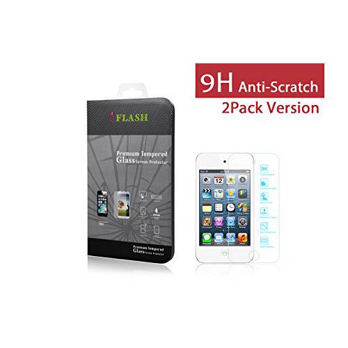 iFlash 2 Pack of 프리미엄 강화유리 화면보호필름, 액정보호필름 For 애플 iPod 터치 4th Generation - 프로텍트 Your 스크린 from 스크래치 and 기포 방지 - Maximize Your Resale 밸류 - 99.99% Clarity and 터치스크린 정확성 (2Pack, 리테일 패키지)
