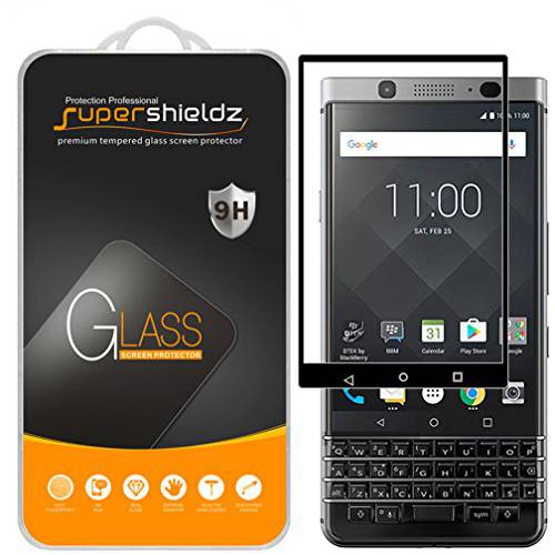 Supershieldz (2 Pack) for BlackBerry Keyone 강화유리 화면보호필름, 액정보호필름, (풀 스크린 Coverage) Anti 스크레치, 기포 방지 (블랙)
