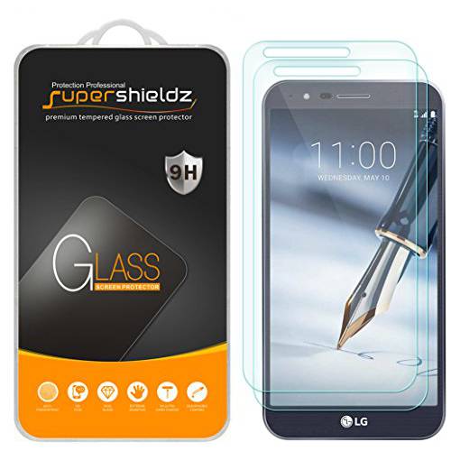 (2 Pack) Supershieldz for LG (Stylo 3 플러스) 강화유리 화면보호필름, 액정보호필름 Anti 스크레치, 기포 방지