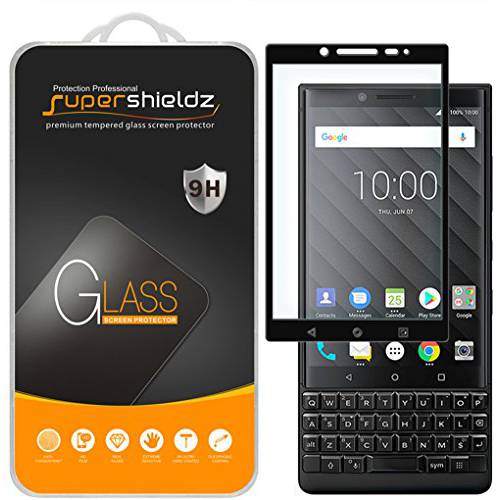 (2 Pack) Supershieldz for BlackBerry Key2 강화유리 화면보호필름, 액정보호필름, (풀 스크린 Coverage) Anti 스크레치, 기포 방지 (블랙)