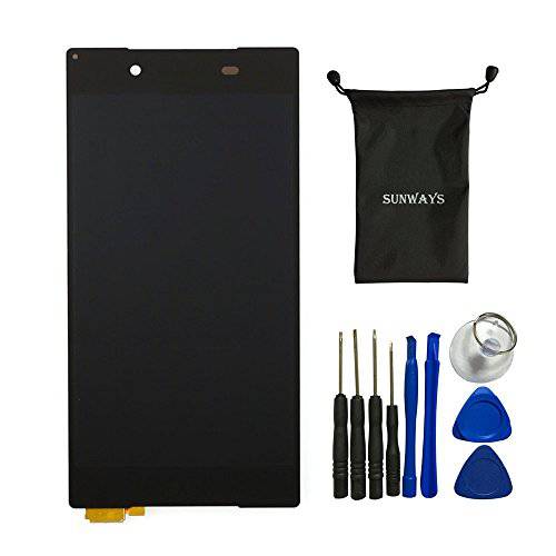 Sunways LCD 디스플레이 터치 디지타이저 글래스 렌즈 스크린 교체용 for 소니 Xperia Z5 E6603 E6633 E6653 E6683 with 디바이스 Opening 툴& pre-Cut Adhesive(Black)