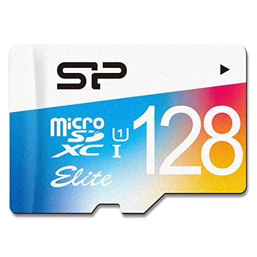 Silicon 파워 128GB MicroSDXC UHS-1 Class10, Elite 조명 메모리 카드 어댑터포함 (SP128GBSTXBU1V20BT)