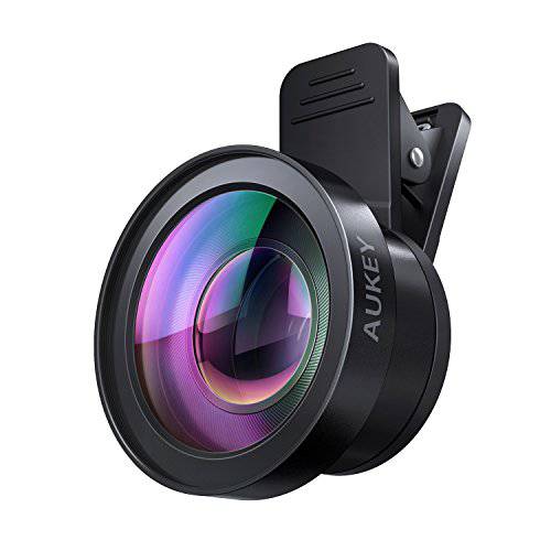 AUKEY Ora 아이폰 카메라 Lens, 0.45x 120° 와이드 앵글+ 15x Macro Clip-on 아이폰 렌즈 for 아이폰 8, 7, 6, 삼성, Other 안드로이드 스마트폰