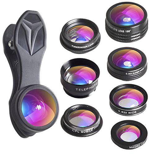 Apexel  폰 Photography Kit-Flexible 폰 삼각대+ 원격 셔터+ 4 in 1 렌즈 Kit- 18X 망원 Lens, 어안, Macro&  와이드 앵글 렌즈 for i 폰 11/ XS 맥스/ XR/ Xs/ X 8 7 플러스 삼성 OnePlus 폰S