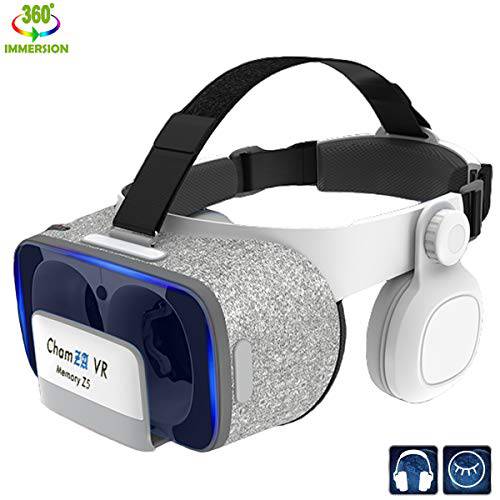 Phone VR Headset with Headphones Eye Protected Movies & Games Virtual Headset Reality Glasses for Myopia & Hyperopia 120° FOV Lightweight VR Mask for iOS & Android Smartphones w/ 4.5-6.0 inches Scree