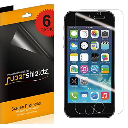 Supershieldz (6 Pack) for 아이폰 SE (1st gen, 2016 에디션), 아이폰 5S, 아이폰 5C and 아이폰 5 화면보호필름, 액정보호필름, Anti 글레어 and Anti 지문인식 (매트,무광) 쉴드