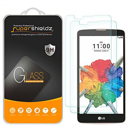 (2 Pack) Supershieldz for LG Stylo 2 플러스 강화유리 화면보호필름, 액정보호필름, Anti 스크레치, 기포 방지