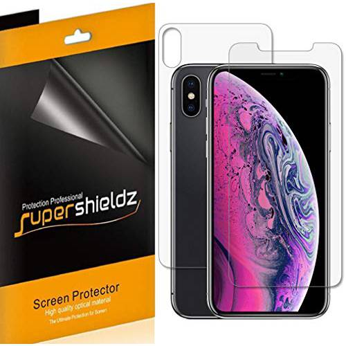 Supershieldz for 애플 아이폰 Xs 맥스 (6.5 Inch) (전면 and 후면) 풀 바디 화면보호필름, 액정보호필름, (3 전면 and 3 후면) 0.23mm, 고 해상도 클리어 쉴드 (애완동물)