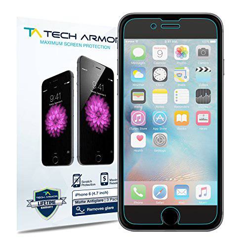 Tech Armor 매트,무광 Anti-Glare/ Anti-Fingerprint 필름 화면보호필름, 액정보호필름 for 애플 아이폰 6S/  아이폰 6 (4.7-inch) [3-Pack]