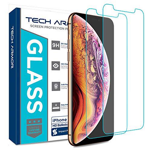 Tech Armor Ballistic 글래스 화면보호필름, 액정보호필름 for New 애플 아이폰 11 프로/ 아이폰 Xs/ 아이폰 X - Case-Friendly 강화유리, 3D 터치 정확한 Designed for 2019 애플 아이폰 11 프로 [2-Pack]