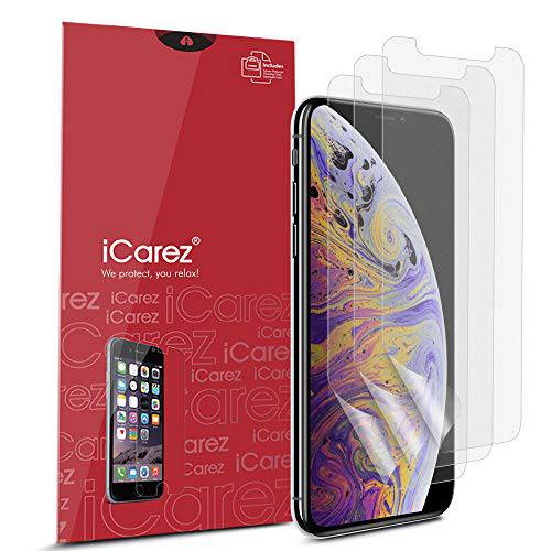 iCarez [HD Anti 글레어] 매트,무광 화면보호필름, 액정보호필름 for 아이폰 11 프로 맥스/ 아이폰 Xs 맥스 6.5-Inch [3 Pack] (케이스 친화적) 프리미엄 논 기포 쉬운사용 with 힌지 Installation