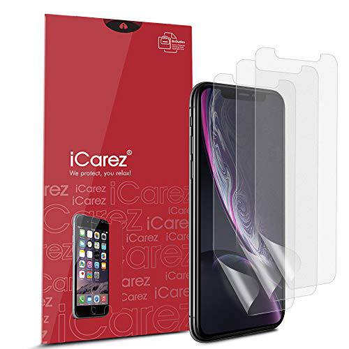 iCarez [HD Anti 글레어] 매트,무광 화면보호필름, 액정보호필름 for 아이폰 11 아이폰 XR 6.1-Inch [3 Pack] (케이스 친화적) 감소 지문인식 프리미엄 [Not 글래스] 쉬운사용 with 힌지 Installation