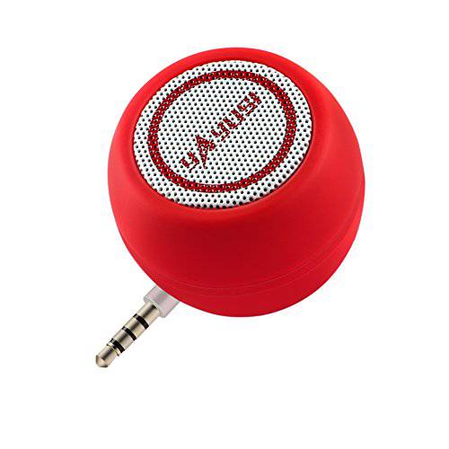 휴대용 Mini 스피커 for 아이폰/ 아이패드/ iPod/ 태블릿, 태블릿PC, 3W 핸드폰 스피커 with 3.5mm Aux Input, 클리어 큰소리 사운드 in 컴팩트 골프 사이즈 바디 (Passion Red)