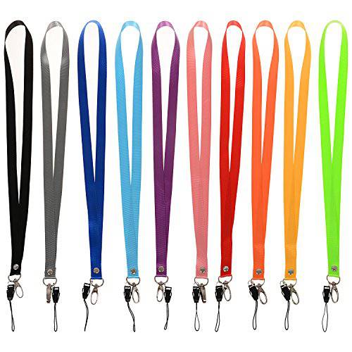 ColorYourLife 10 PCS 다채로운 넥 스트랩 ID 카드 배지 홀더, 키 체인, 카메라, 휴대 전화, 아이팟, USB 플래시 드라이브 및 기타 휴대용 항목 (멀티 컬러 (19 인치 10pcs))에 대 한 사무실 lanyards