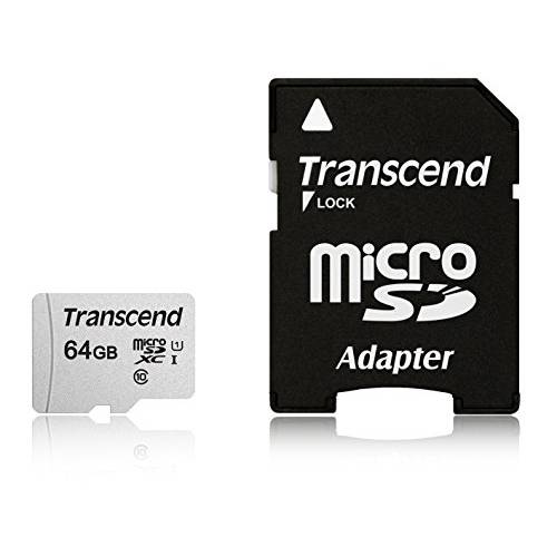 트렌센드 64GB microSDXC UHS-I Class 10 U1 메모리 카드 어댑터포함 (TS64GUSD300S-A)