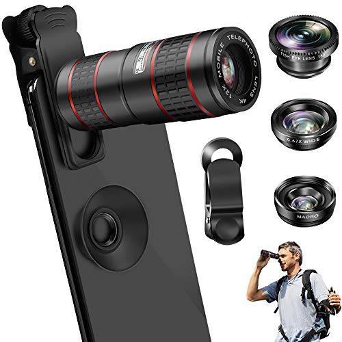 휴대 전화 카메라 렌즈, VPKID 12X 줌 스마트 폰용 2 인치 망원 렌즈 (HD 2 인용) 단안 용 성인용 단안 렌즈 렌즈 용 렌즈 키트 호환 가능 iPhone X / 8 / 7 / 6 / 6s + 삼성