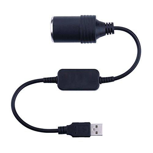 USB 담배 더밝게 어댑터 - iGreely USB A Male to 12V 차량용 담배 더밝게 소켓 Female 케이블 컨버터 1Ft/ 30cm