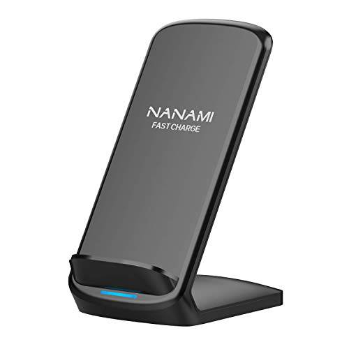 NANAMI 	업그레이드된 고속 무선 충전기 무선 충전 스탠드 호환가능한 삼성 갤럭시 S20 S10 S9 S8 S7 엣지 메모,필기 10+ 9 8 & Qi 충전 호환가능한 아이폰 11 11 프로 11 프로 맥스 XR Xs 맥스 Xs X 8 8 플러스