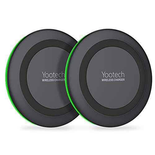 Yootech [2 Pack] 무선 충전기 Qi-Certified 10W Max 무선 충전 패드 호환 아이폰 SE 2020 11 11 프로 11 프로 Max/XR/XS/X/8 갤럭시 S20 노트 10 노트 9/S10 에어 팟 ProNo AC 어댑터 포함