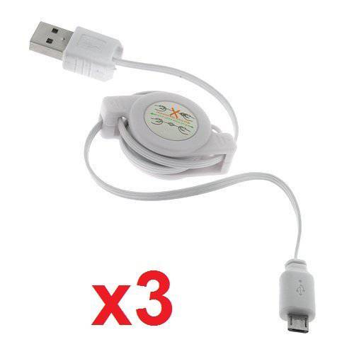 E-tech eTECH 콜렉션 3 Pack of 접이식 USB to 미니 USB 케이블 - USB 충전/ Data 동기화 케이블 - for 삼성 갤럭시 S3 S4 S5 Note2 Note3 노트 4 - 모토로라 Moto G, Moto X, LG G2 G3,