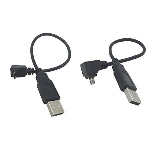 (2-Pack 미니 USB to USB A 케이블, USB 2.0 Male to 미니 USB 5 핀 Male up& 다운 앵글드 90 도 Data 동기화 케이블 케이블 for 안드로이드, 삼성, HTC, 모토로라, BlackBerry, Tablets(Mirco, UP-Dowm)