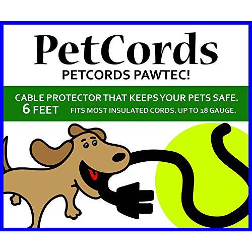 PetCords Mini- 2 Pack- 6ft 강아지 and Cat 케이블 Protector-Protects Your 애완동물 from 씹는 Through 충전 Cables. Fits- 아이폰, 안드로이드 and Other USB Cables, Unscented, Odorless- 2 Pack