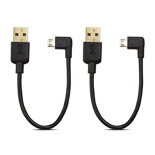 케이블 Matters 2-Pack Right-Angle USB 파워 케이블 for TV 스틱 and 충전 케이블 for 보조배터리, 파워뱅크 6 Inches - 호환가능한 with Roku TV스틱