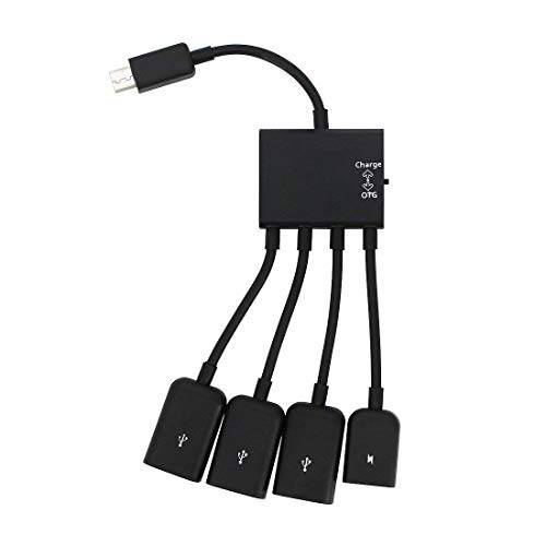 JIMAT  미니 USB Host USB OTG 4 Port 케이블 케이블 어댑터 커넥터 호환가능한 for S4 S5 S6 안드로이드 태블릿, 태블릿PC 스마트폰 support OTG 기능 | 충전 and 데이터동기화 |