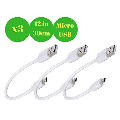 [3pack][12-inch] 미니 USB Cables - Hercules Tuff Short 충전 코드 for 삼성, 킨들, 안드로이드 스마트폰, 갤럭시 S6 엣지, Moto, PS4