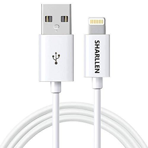 iPhone 충전 케이블, Sharllen Lightning 케이블 코드 3FT / 1M, MFi 인증 USB 고속 동조 및 충전 코드 iPhone 충전기 호환 iPhone Xs / Max / XR / X / 8 Plus / 8 / 7 / 7Plus / 6s Plus / 6 / 6Plus / iPad 흰색 (white01 )