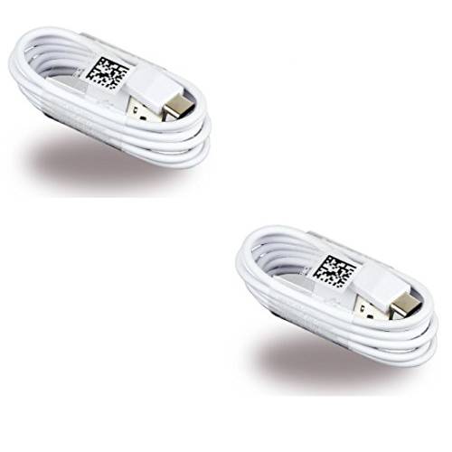 갤럭시 S9 / S9 Plus / S8 / S8 + / Note8 용 2 개의 OEM 삼성 USB-C 데이터 충전 케이블 - 흰색 EP-DN930CWE- 벌크 포장