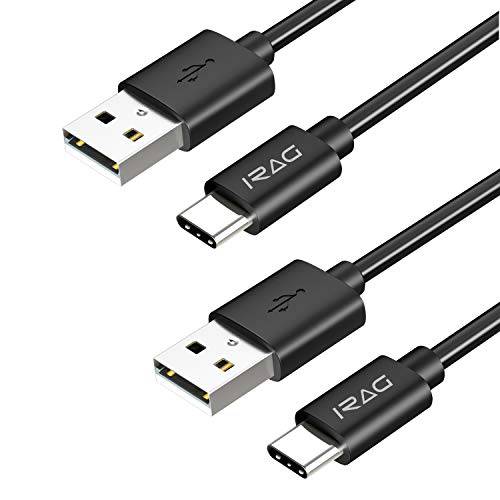 [2-Pack 6FT] iRAG CBS2 USB C to A 충전 케이블 for 삼성 갤럭시 A10e/ A20/ A50/ 노트 10/ 9/ 8/ S20/ S20 플러스/ S10/ S10E/ S9/ S8-56k 6FT Braided 타입 C to A 고속충전 충전 케이블