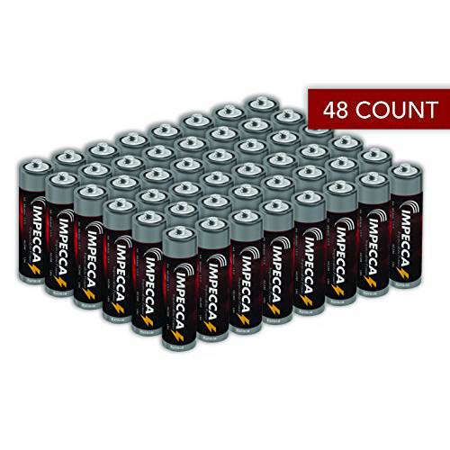 Impecca AA Batteries, All-Purpose 이중 A 알칼리 배터리 for Everyday (48-Pack) 고 성능,  롱래스팅 선반형 Life, for 시계, 리모컨, Toys&  전자제품 48-Count  플래티늄 Series