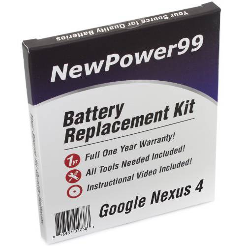 NewPower99  배터리 교체용 Kit with 배터리, Instructions and 툴 for 구글 넥서스 4