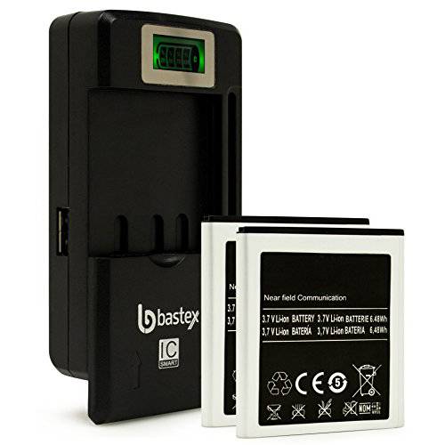 Two (2pk) Bastex Battery for Verizon Samsung Galaxy Nexus+Plus One (1) Bastex External Dock LCD Battery Charger
