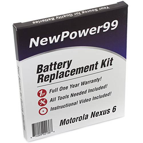 NewPower99  배터리 Kit for 모토로라 넥서스 6 XT1100, XT1103, XT1115 with 영상, 툴, and Extended Life 배터리