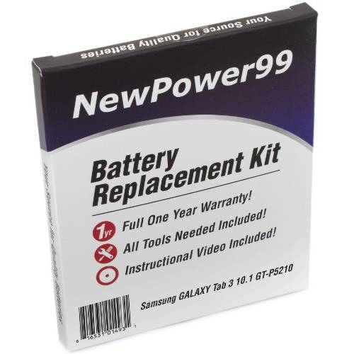 NewPower99  배터리 Kit with 배터리, 툴, and 영상 for 삼성 갤럭시 탭 3 10.1 GTP5210