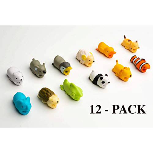 동물 용 케이블 충전기 보호대 12 팩 액세서리 바이트, 귀여운 애완 동물 충전 케이블 보호기 for iPhone & 삼성 USB Cord, Gift