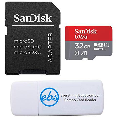 샌디스크 32GB SDHC 미니 울트라 메모리 카드 번들,묶음 Works with 모토로라 Moto G6, G6 Play, G6 플러스, G6+ (SDSQUAR-032G-GN6MN) 플러스 (1) Everything But 스트롬볼리 (TM) Combo 카드 리더, 리더기